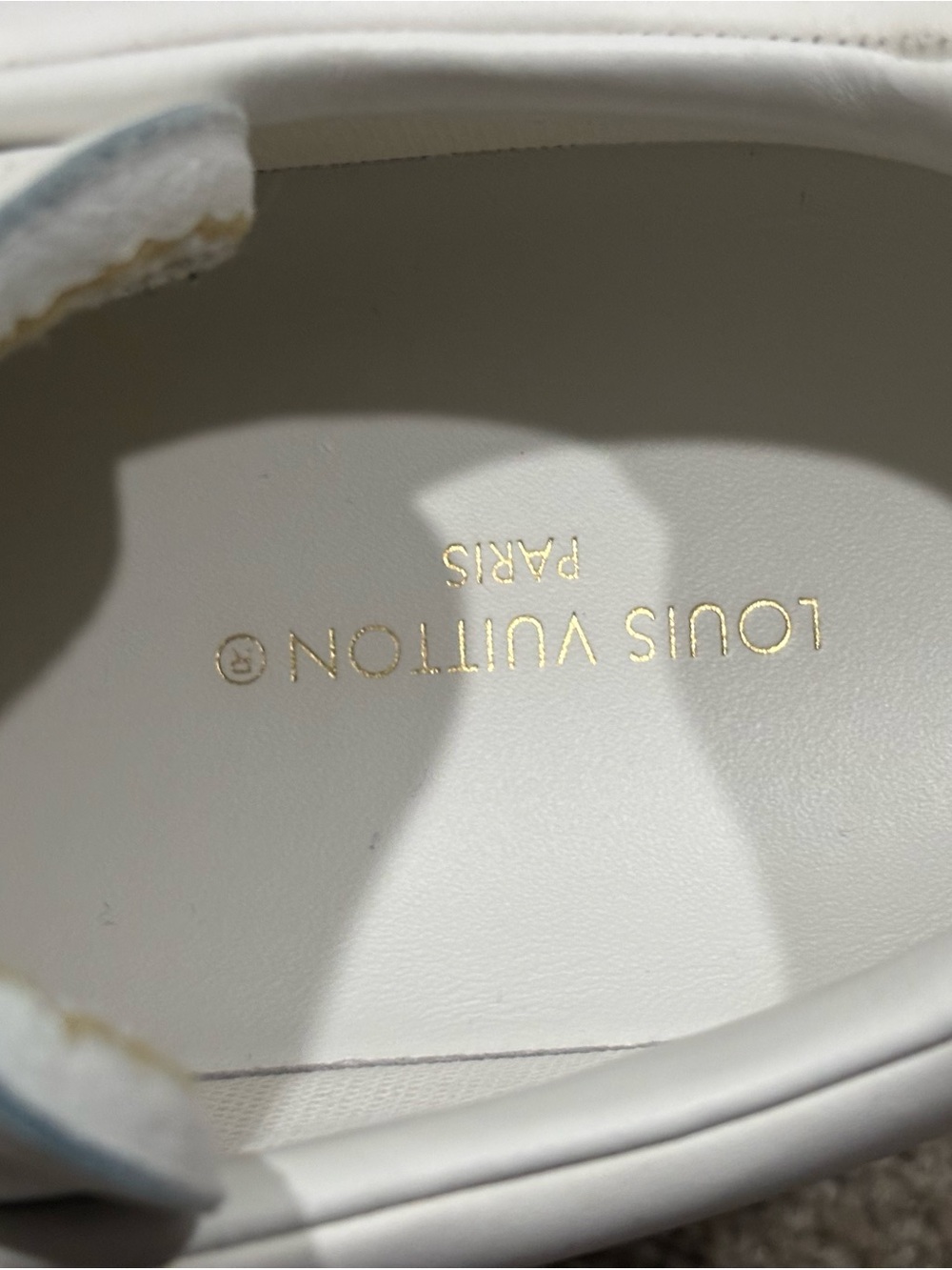 Louis Vuitton White Sneakers with Green & Yellow Floral Detail - Picture 7 of 12
